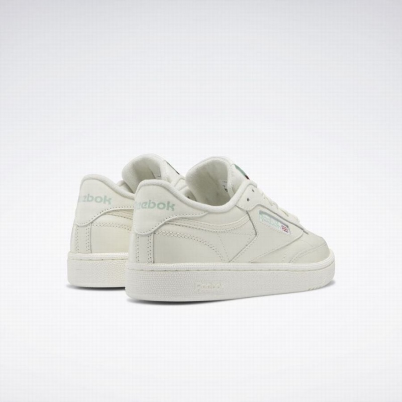 Reebok Club C 85 Women's Shoes White Light Olive | JAR94AY