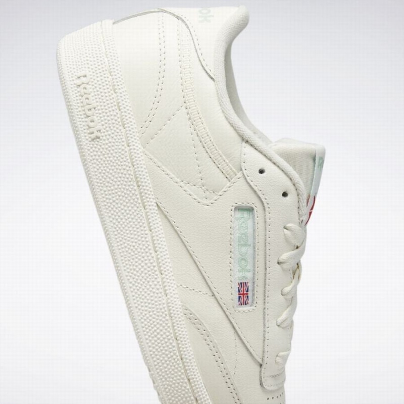 Reebok Club C 85 Women's Shoes White Light Olive | JAR94AY