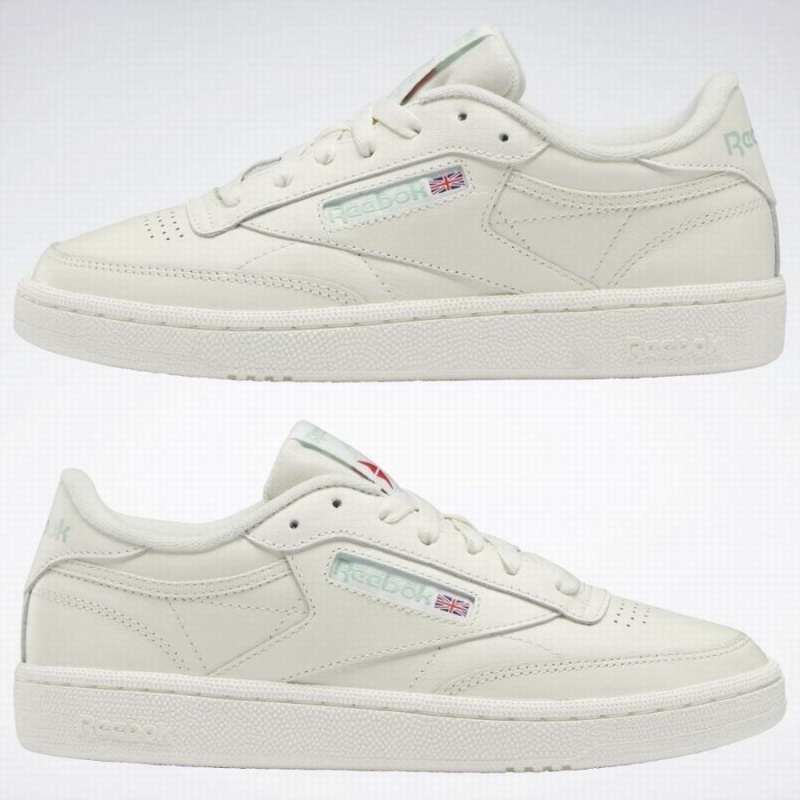 Reebok Club C 85 Women's Shoes White Light Olive | JAR94AY