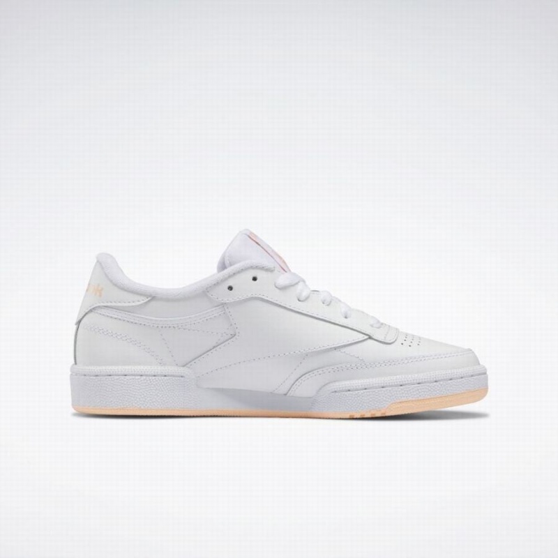 Reebok Club C 85 Women's Shoes White Orange | IAN4818MG