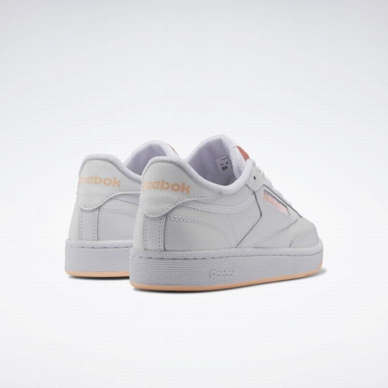 Reebok Club C 85 Women's Shoes White Orange | IAN4818MG