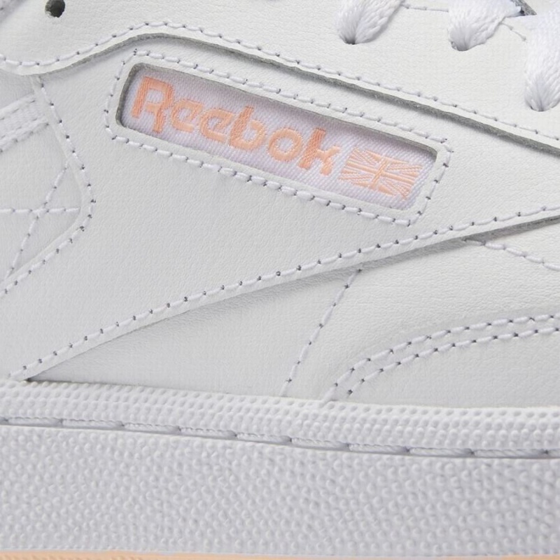 Reebok Club C 85 Women's Shoes White Orange | IAN4818MG