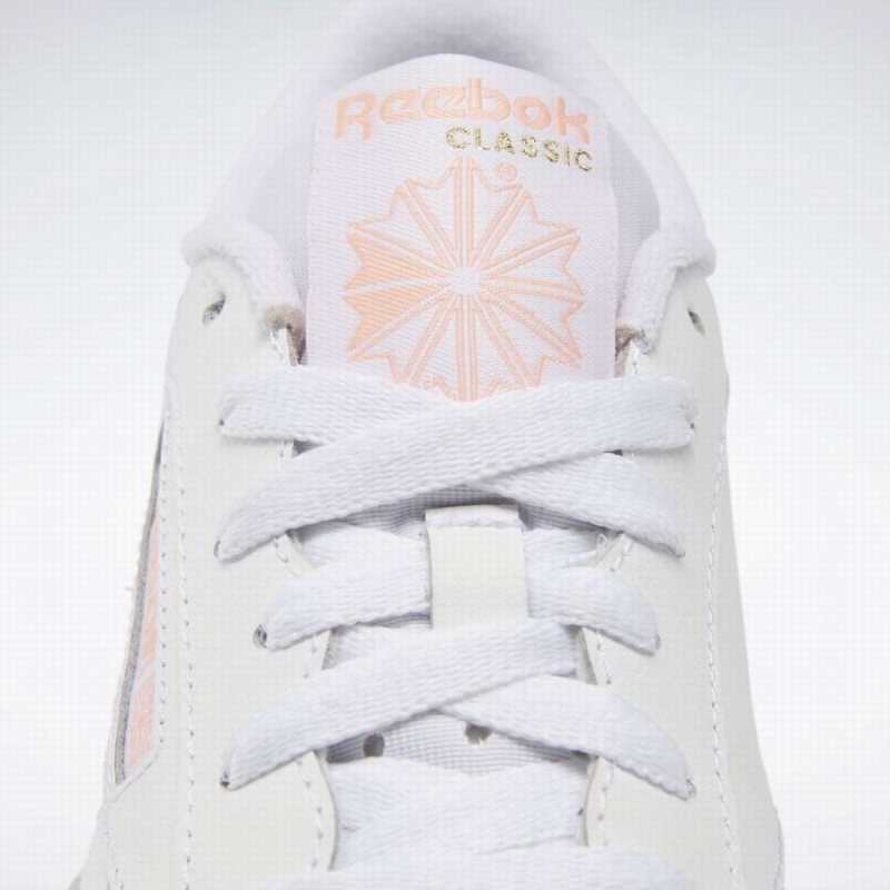 Reebok Club C 85 Women's Shoes White Orange | IAN4818MG