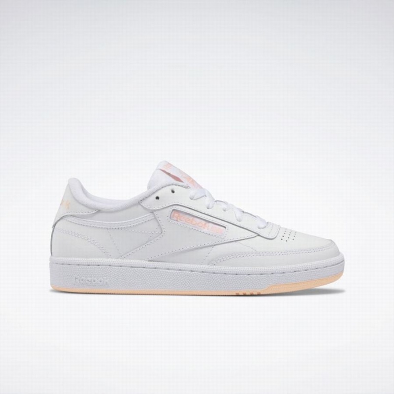 Reebok Club C 85 Women\'s Shoes White Orange | IAN4818MG