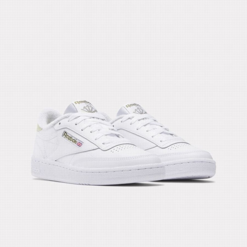 Reebok Club C 85 Women's Shoes White Orange | YZW1080DA