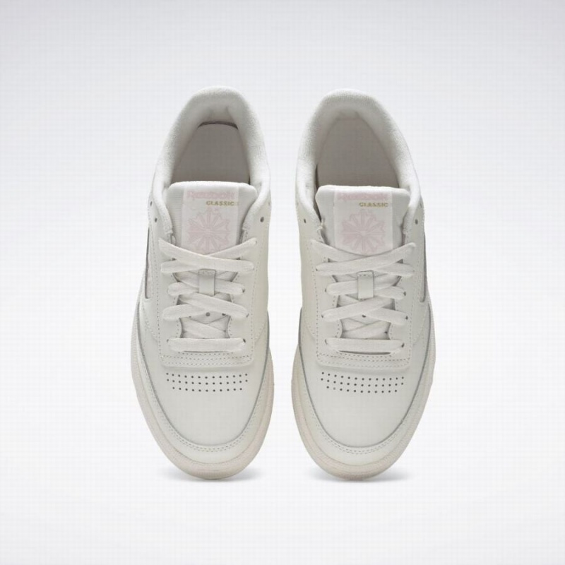 Reebok Club C 85 Women's Shoes White Pink | LJG5613OP