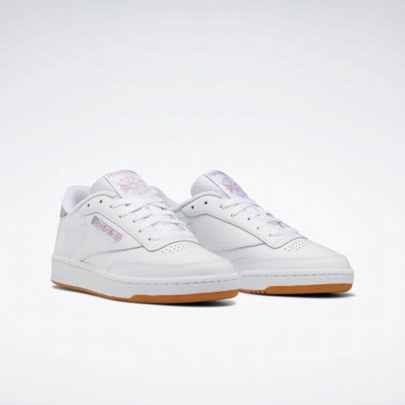 Reebok Club C 85 Women's Shoes White Purple | HAA1916HO