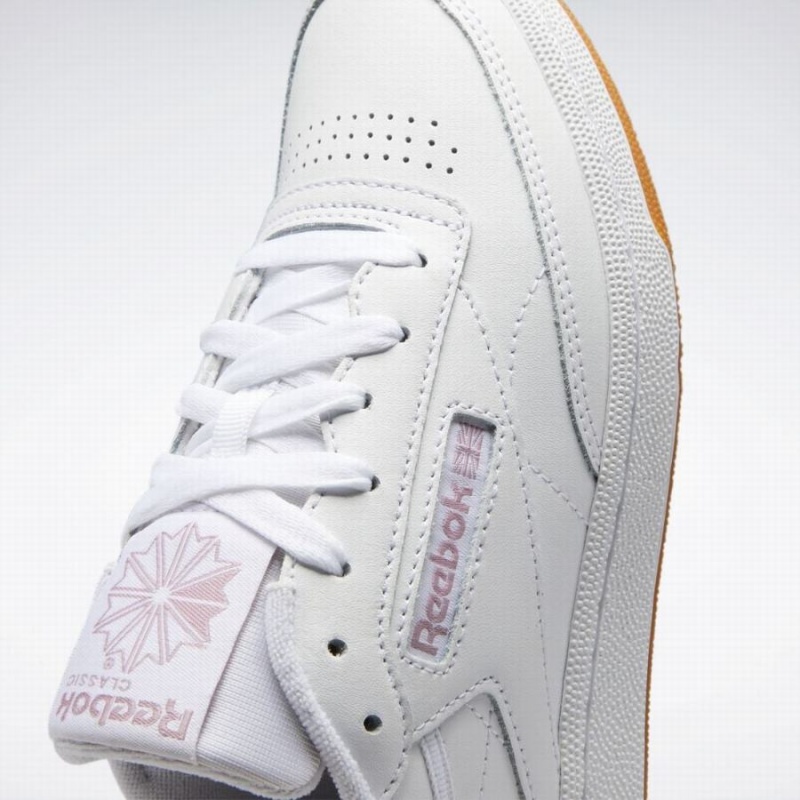 Reebok Club C 85 Women's Shoes White Purple | HAA1916HO