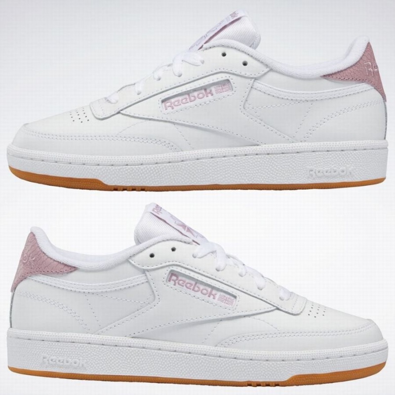 Reebok Club C 85 Women's Shoes White Purple | HAA1916HO