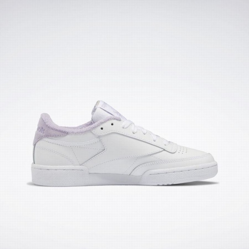 Reebok Club C 85 Women's Shoes White Purple Grey | KDN1314MX