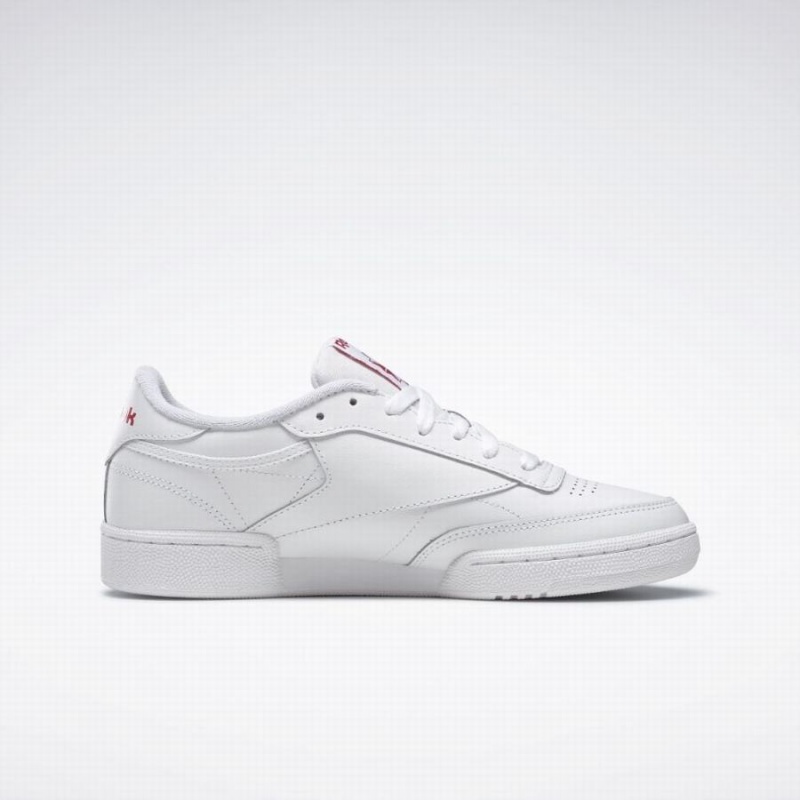 Reebok Club C 85 Women's Shoes White Red | IMF502ZQ