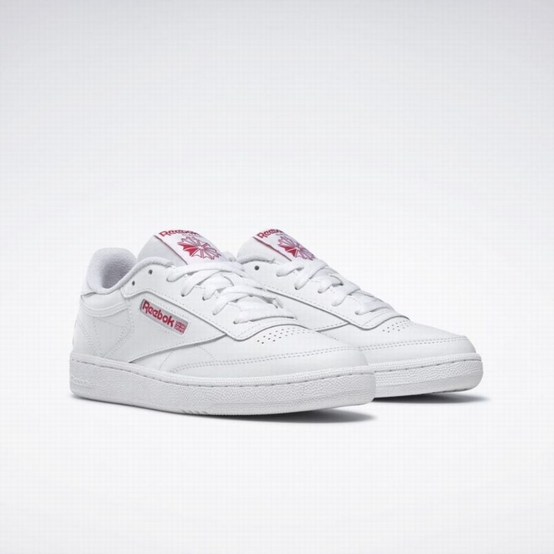 Reebok Club C 85 Women's Shoes White Red | IMF502ZQ