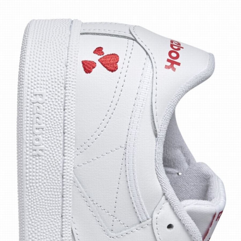 Reebok Club C 85 Women's Shoes White Red | IMF502ZQ