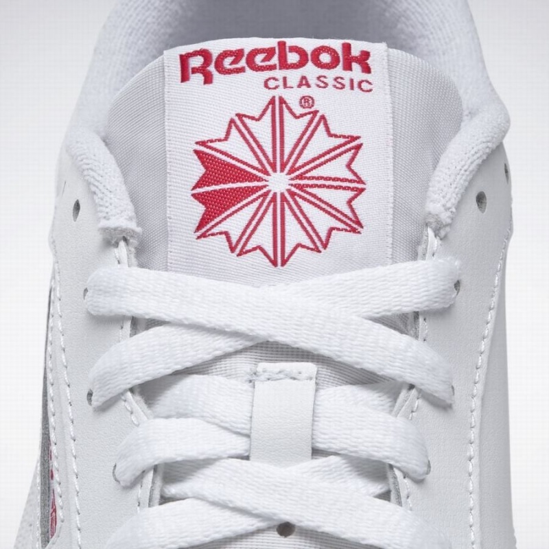 Reebok Club C 85 Women's Shoes White Red | IMF502ZQ