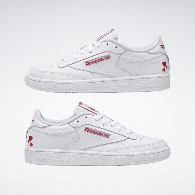 Reebok Club C 85 Women's Shoes White Red | IMF502ZQ