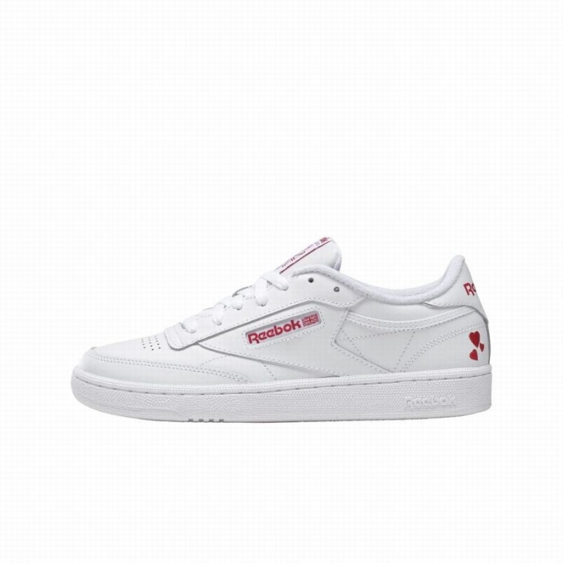 Reebok Club C 85 Women's Shoes White Red | IMF502ZQ