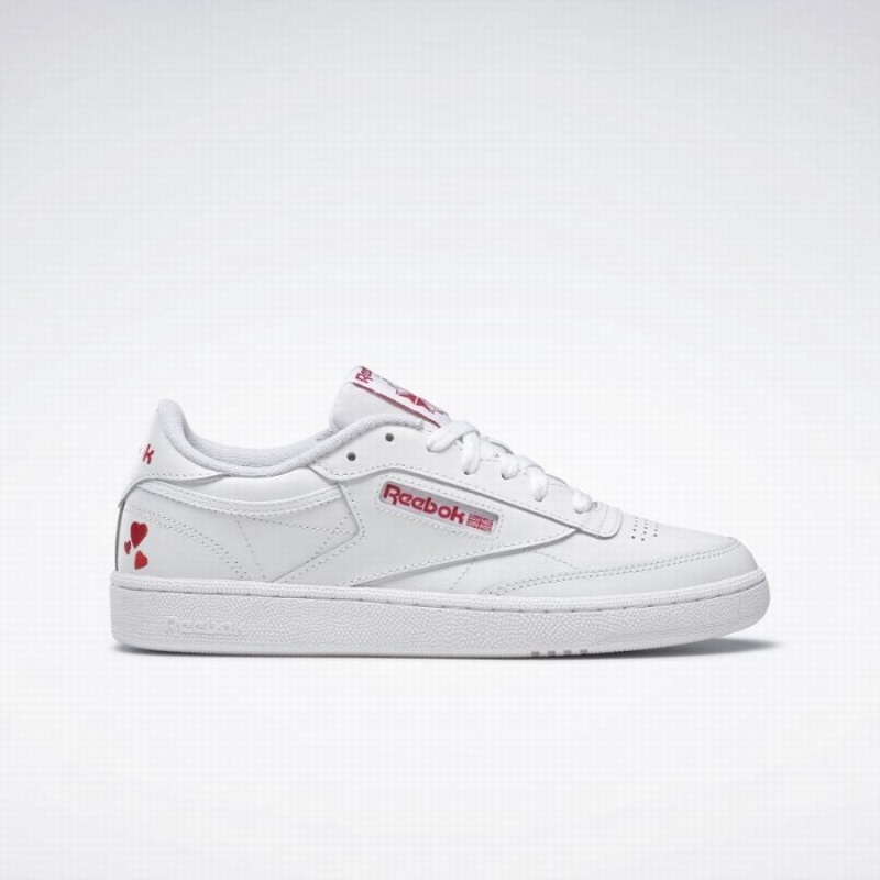 Reebok Club C 85 Women\'s Shoes White Red | IMF502ZQ