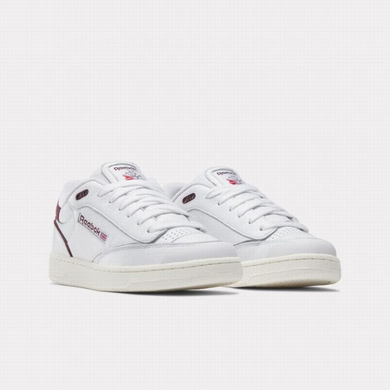 Reebok Club C Bulc Men's Shoes White Burgundy | BTS5635XP