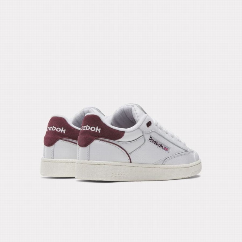 Reebok Club C Bulc Men's Shoes White Burgundy | BTS5635XP