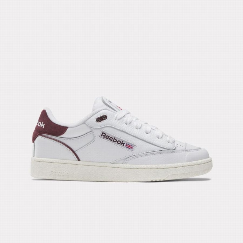 Reebok Club C Bulc Men\'s Shoes White Burgundy | BTS5635XP