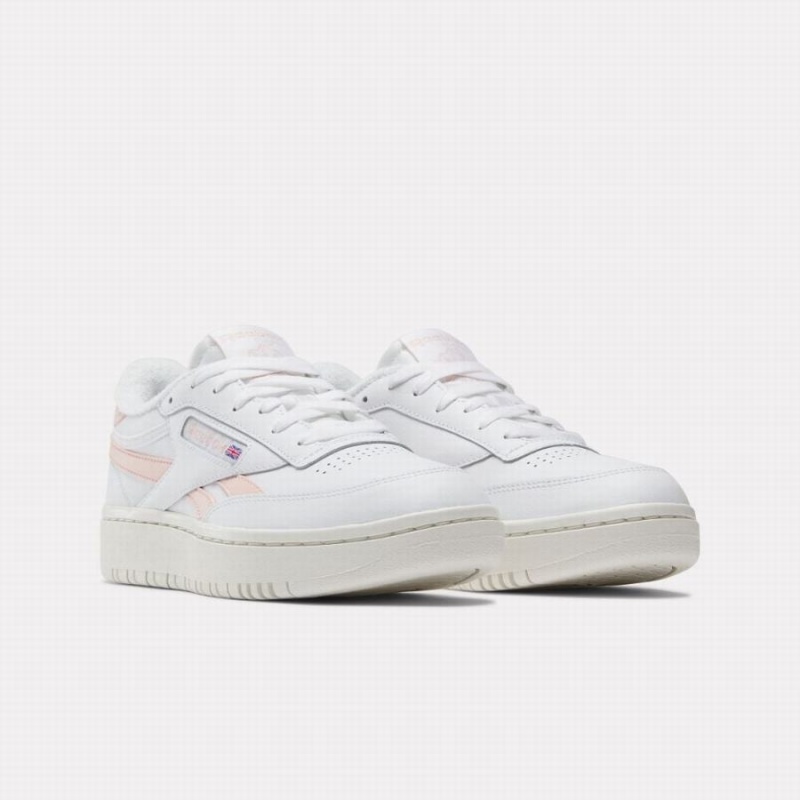 Reebok Club C Double Women's Shoes White Pink | GOU7243VJ