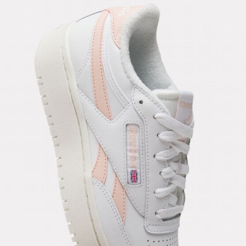 Reebok Club C Double Women's Shoes White Pink | GOU7243VJ