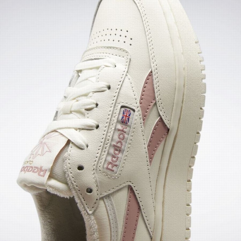 Reebok Club C Double Women's Shoes White Pink | NPI6513QF