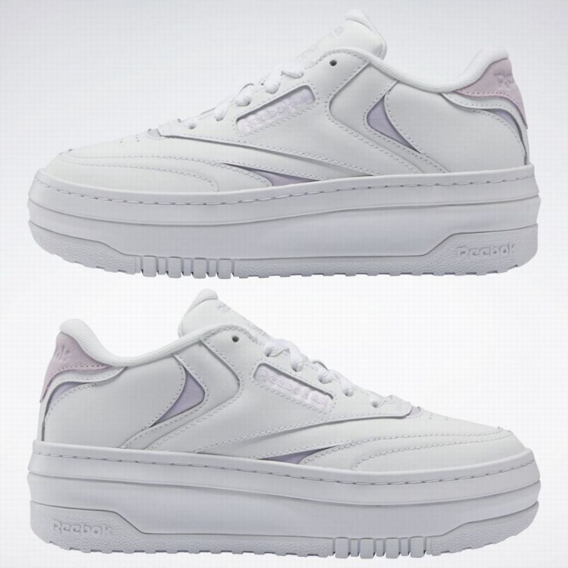 Reebok Club C Extra Women's Shoes White Purple | DPX4986NC