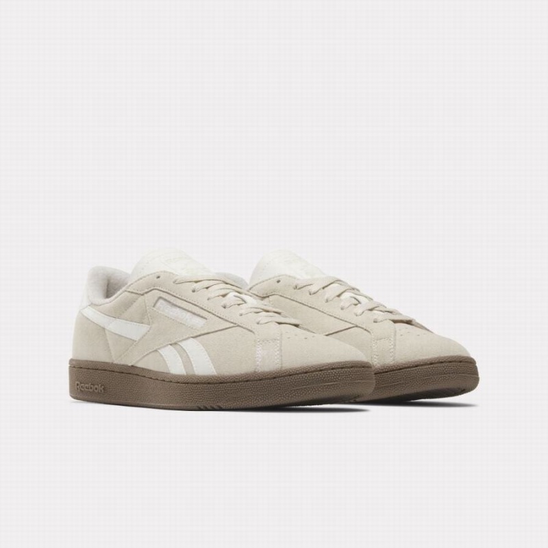 Reebok Club C Grounds Men\'s Shoes Beige White | ACA72PN