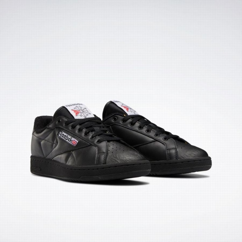 Reebok Club C Grounds Women's Shoes Black Red | GYK7796FK