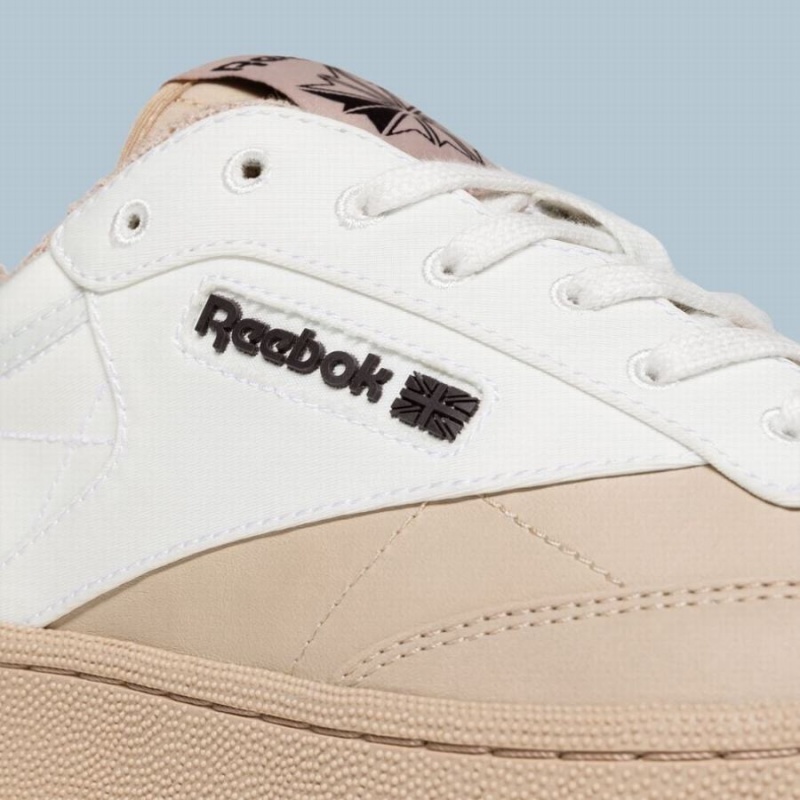 Reebok Club C Men's Shoes Beige Blue White | OGL2884GJ