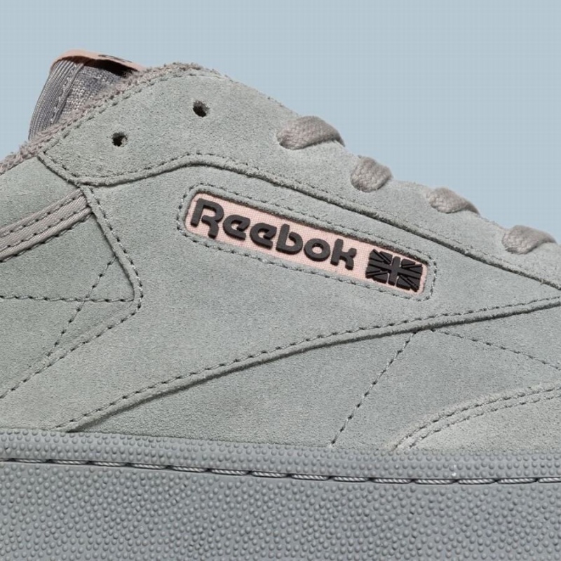 Reebok Club C Men's Shoes Light Grey Black | JFS454ZO