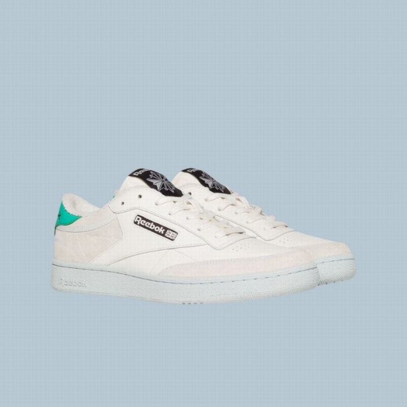 Reebok Club C Men's Shoes White Green | KXW459VW