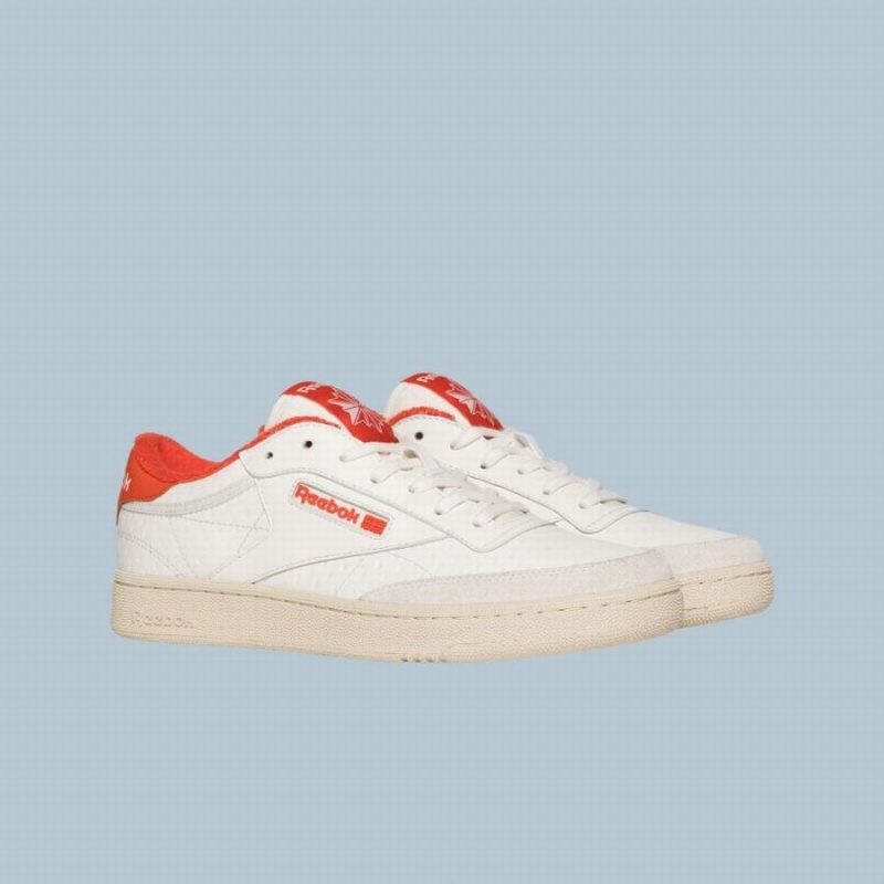 Reebok Club C Men's Shoes White Orange | JDY7319YF