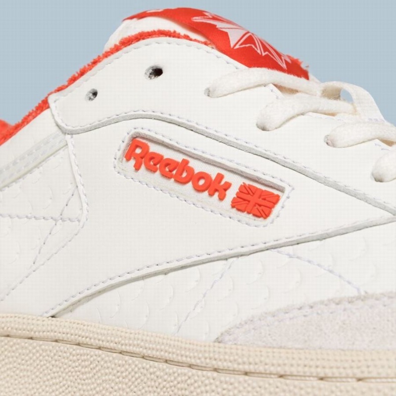 Reebok Club C Men's Shoes White Orange | JDY7319YF