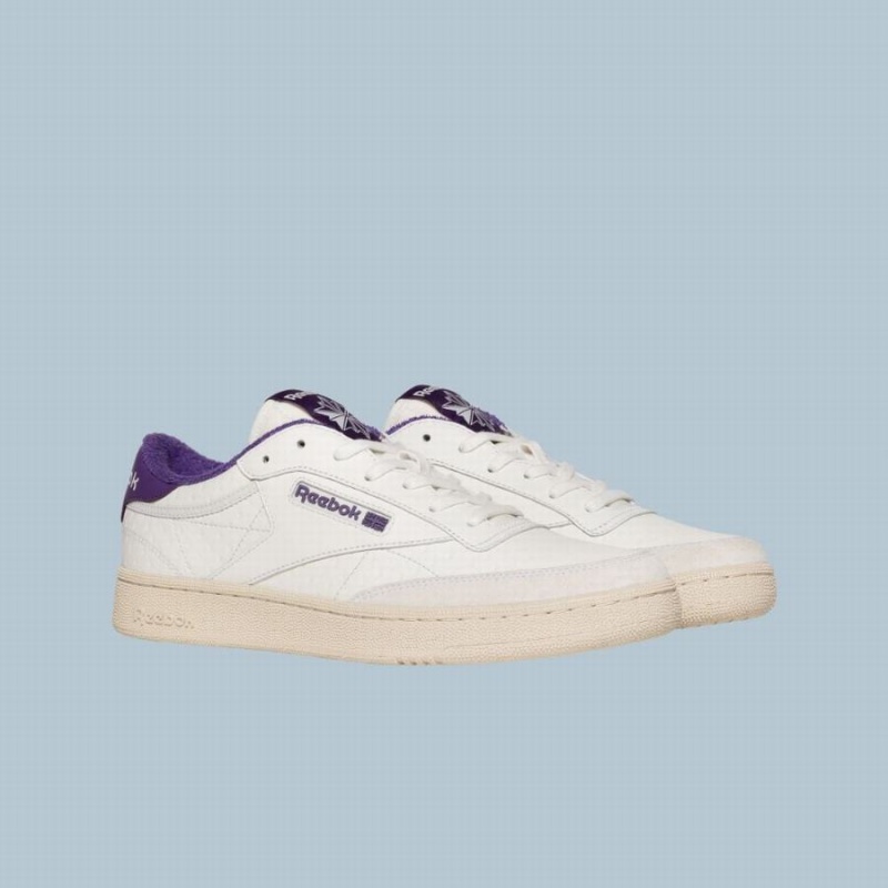 Reebok Club C Men's Shoes White Purple | XLJ1699VC