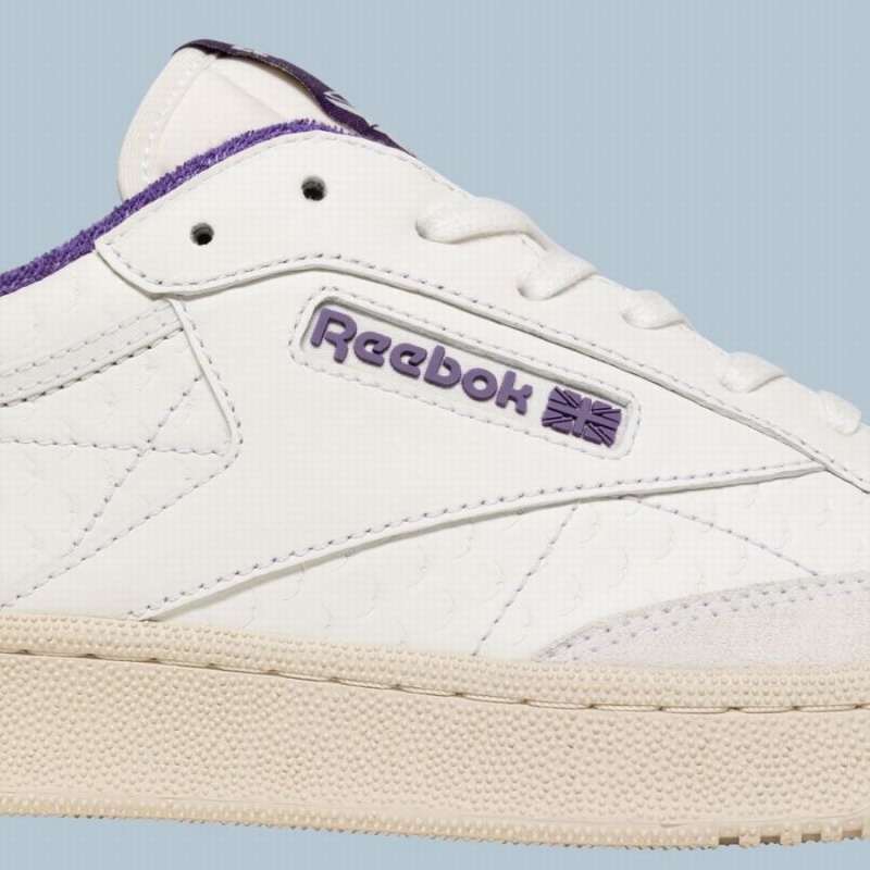 Reebok Club C Men's Shoes White Purple | XLJ1699VC