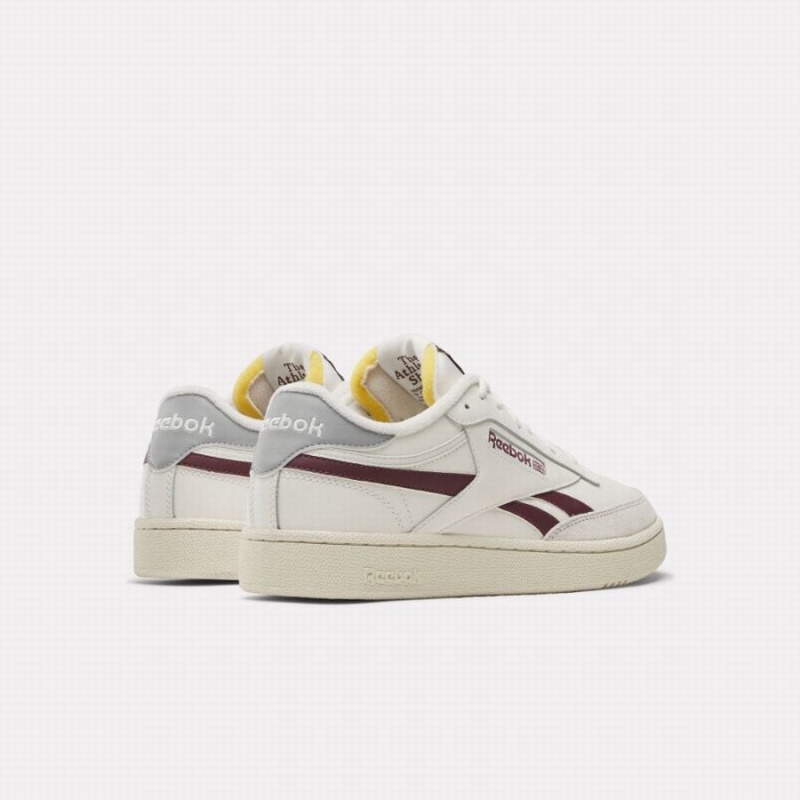 Reebok Club C Revenge Men's Shoes White Burgundy Grey | LLN1074ST