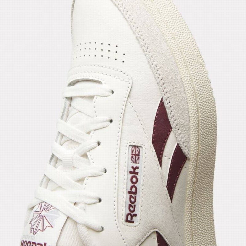 Reebok Club C Revenge Men's Shoes White Burgundy Grey | LLN1074ST