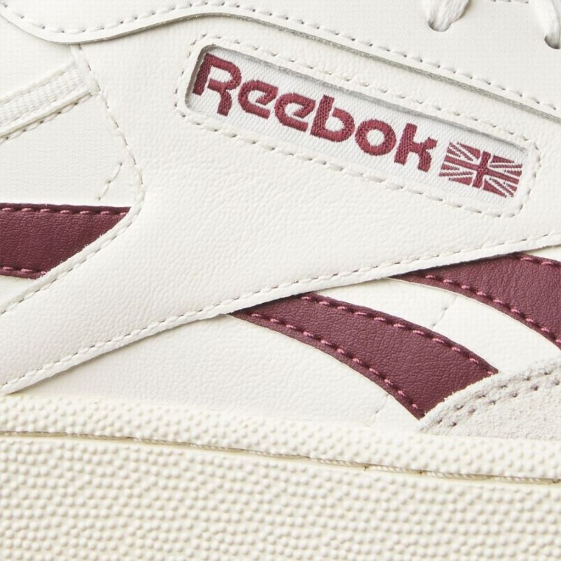 Reebok Club C Revenge Men's Shoes White Burgundy Grey | LLN1074ST