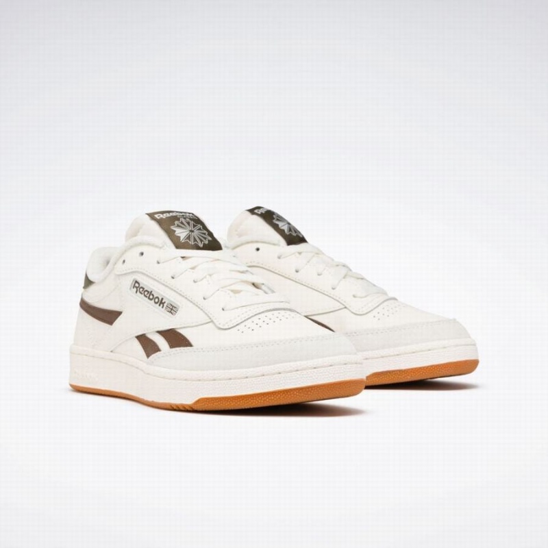 Reebok Club C Revenge Men's Shoes White Brown Green | USY6970IH