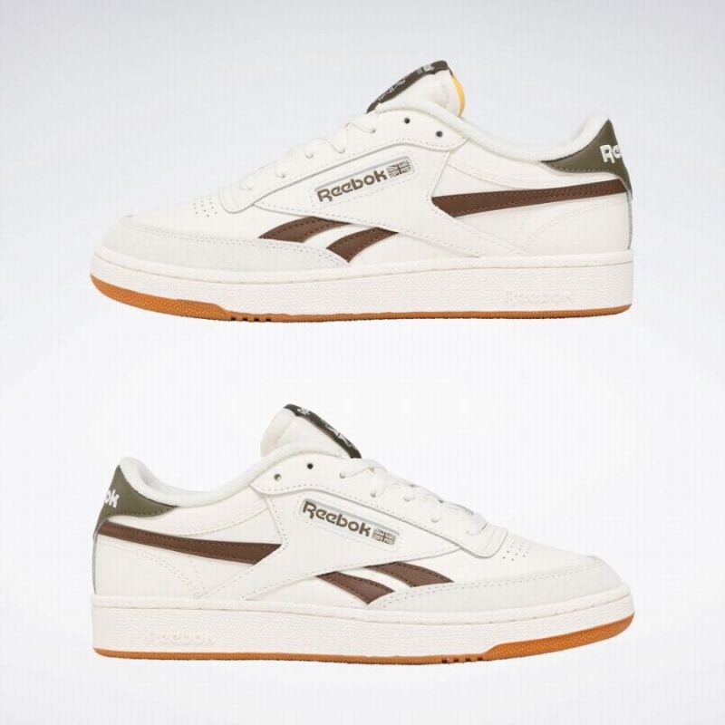 Reebok Club C Revenge Men's Shoes White Brown Green | USY6970IH