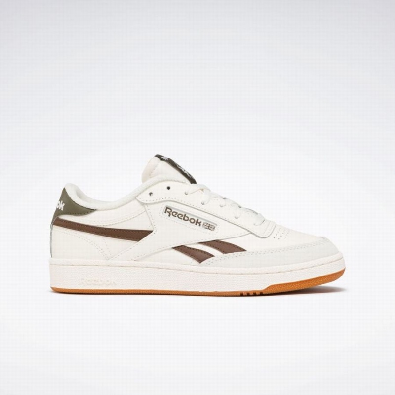 Reebok Club C Revenge Men\'s Shoes White Brown Green | USY6970IH