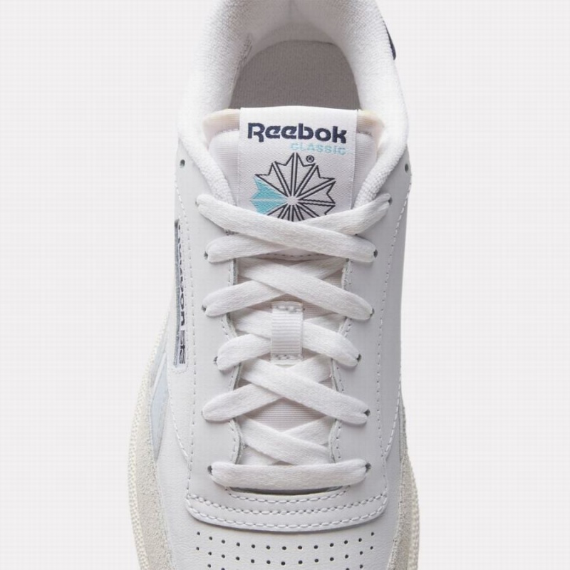 Reebok Club C Revenge Men's Shoes White Blue Navy | RRO7684CN