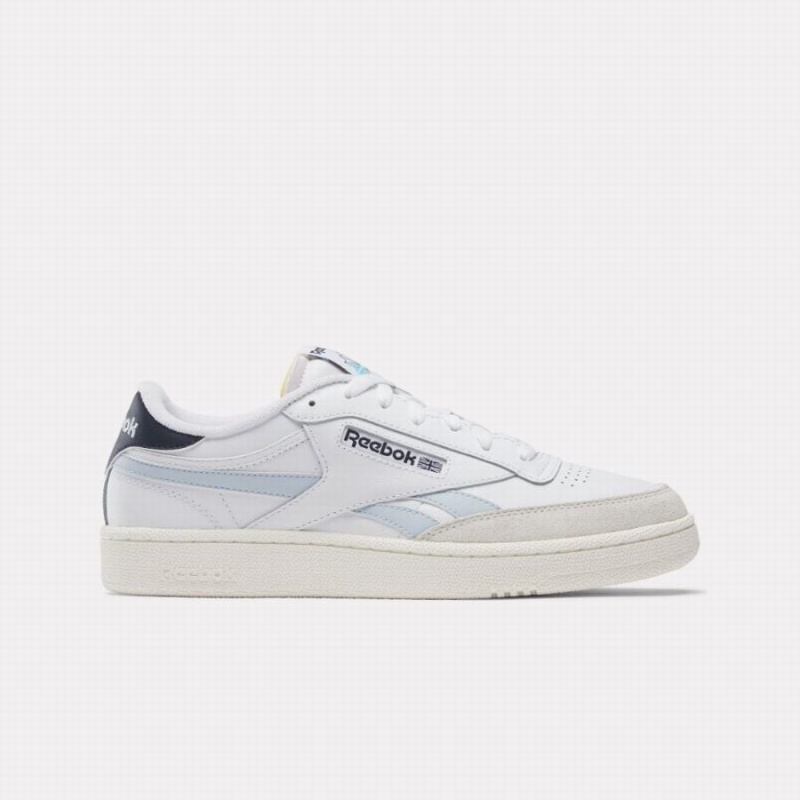 Reebok Club C Revenge Men\'s Shoes White Blue Navy | RRO7684CN