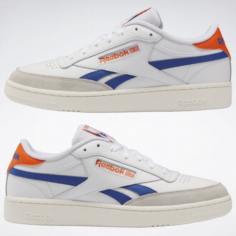 Reebok Club C Revenge Men's Shoes White Blue Orange | HSI3078MV