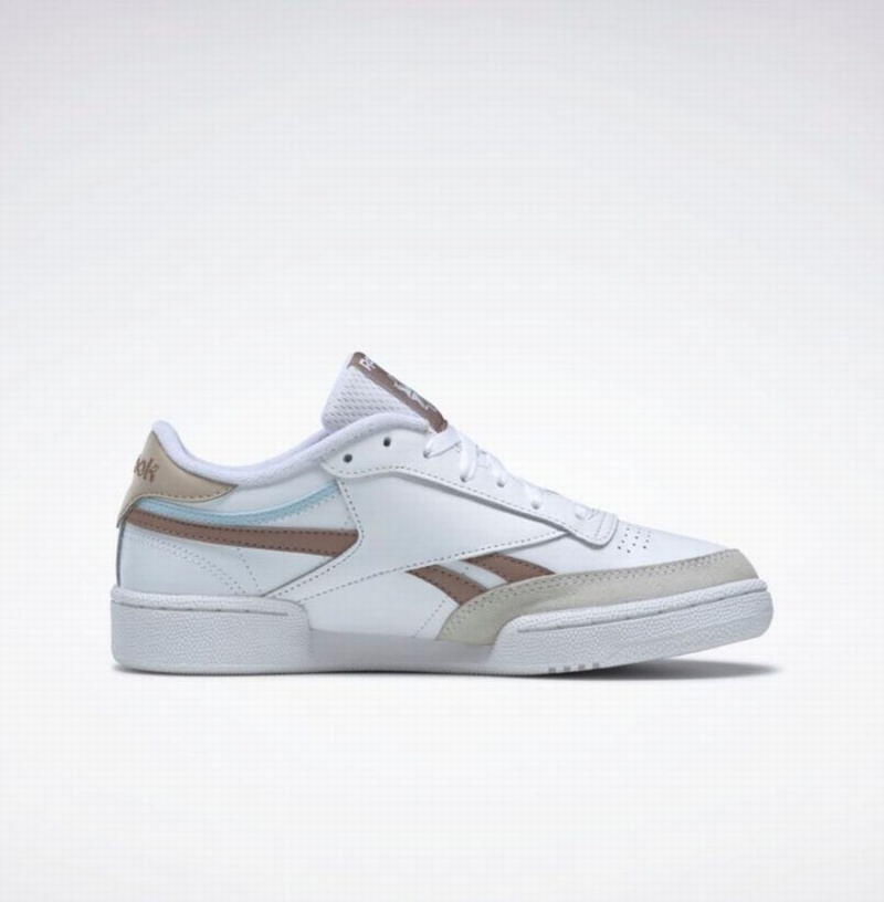 Reebok Club C Revenge Men's Shoes White Grey Brown Blue | BSH797ZU