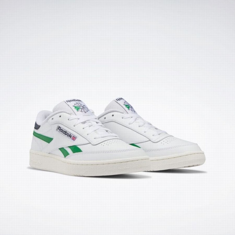 Reebok Club C Revenge Men's Shoes White Green Navy | UZK3983NS