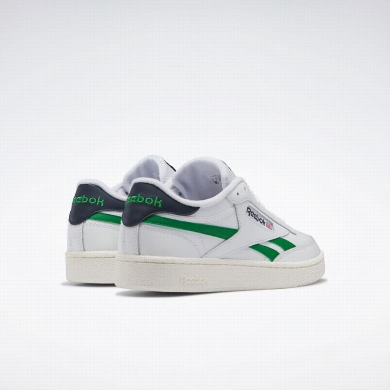 Reebok Club C Revenge Men's Shoes White Green Navy | UZK3983NS