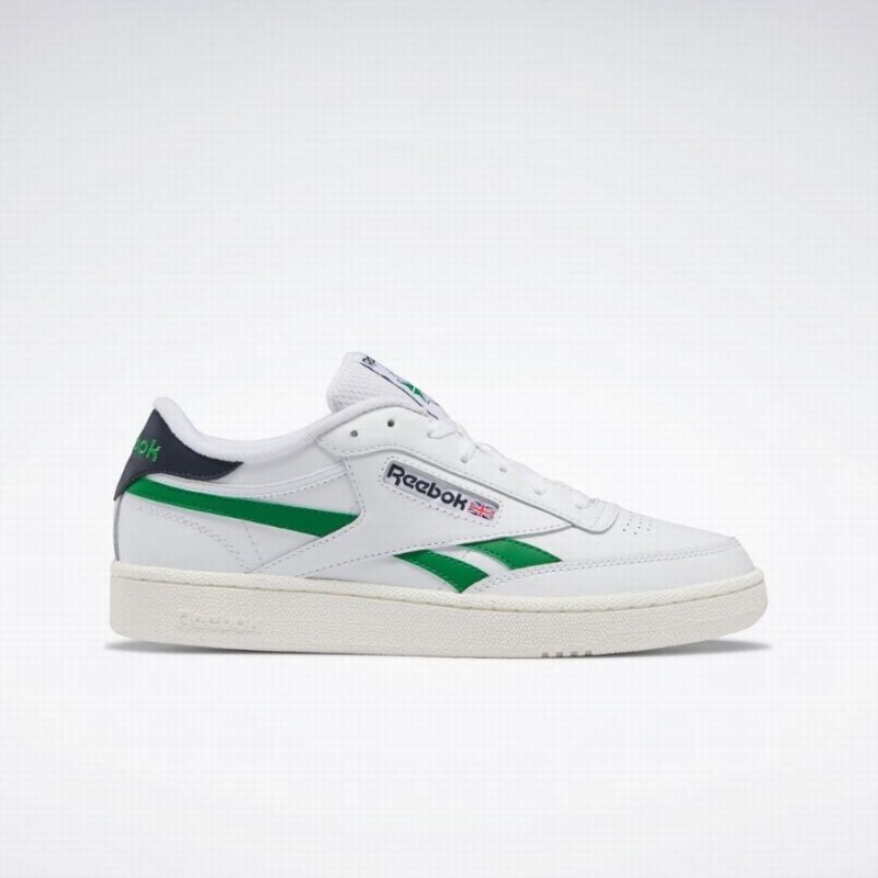 Reebok Club C Revenge Men\'s Shoes White Green Navy | UZK3983NS